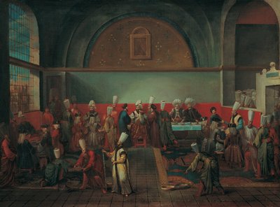 Diner in het Paleis ter Ere van een Ambassadeur door Jean Baptiste Vanmour